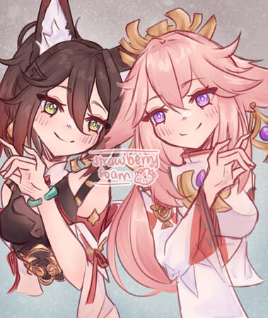 Tingyun & Yae Miko Colored Sketch